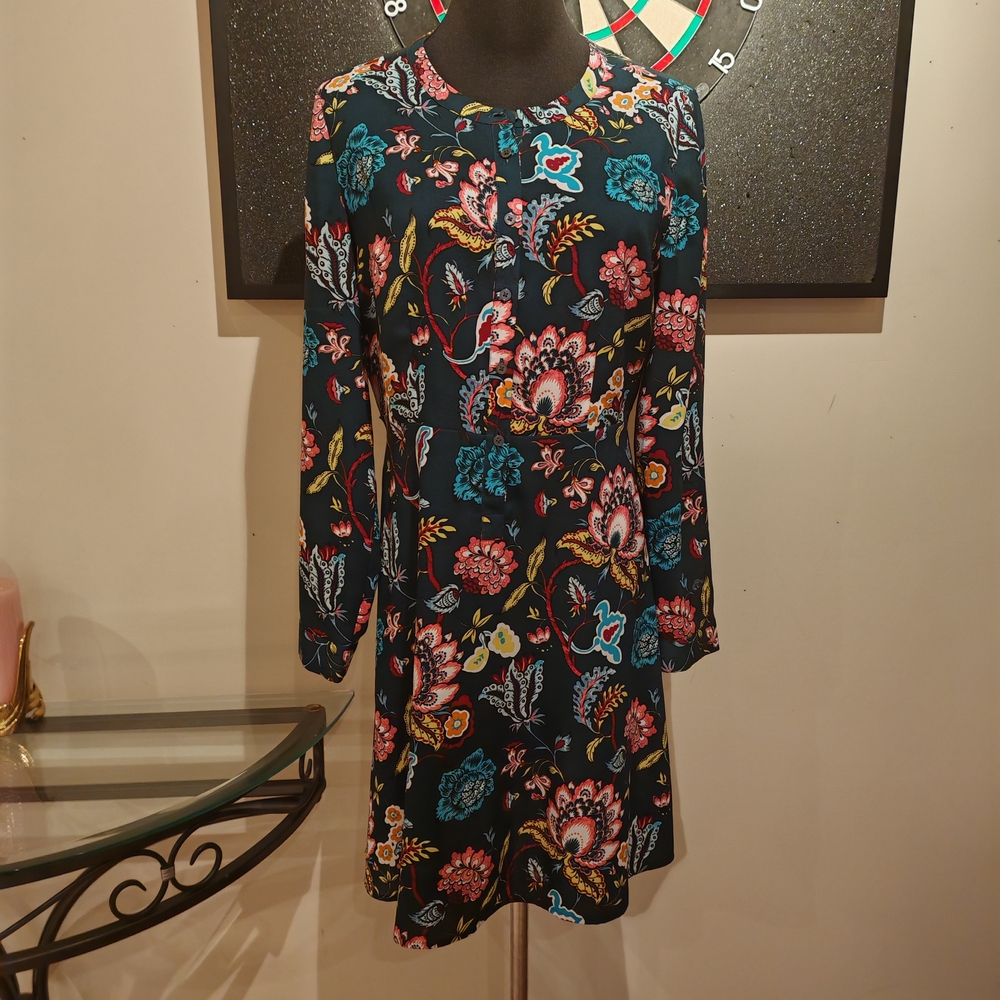 LOFT Floral Garden Shirt Flowy Dress - Picture 5 of 14